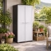 ARMADIO 2 ANTE 79X43X164 CM CON 6 VANI INTERNI E POMELLI QUADRATI NERO/GRIGIO – MOBILE ALTO ORGANIZZAZIONE CASA