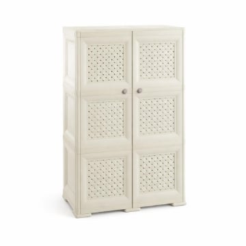ARMADIO 3 MODULI ANGORA 79X43X125 CM CON ANTA TRAFORATA – CONTENITORE VERTICALE SALVASPAZIO PER ZONA GIORNO