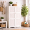 ARMADIO 3 MODULI ANGORA 79X43X125 CM CON ANTA TRAFORATA – CONTENITORE VERTICALE SALVASPAZIO PER ZONA GIORNO