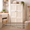 ARMADIO 3 MODULI ANGORA 79X43X125 CM CON ANTA TRAFORATA – CONTENITORE VERTICALE SALVASPAZIO PER ZONA GIORNO