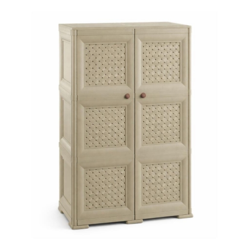 ARMADIO 3 MODULI TALPA 79X43X125 CM CON ANTA TRAFORATA – MOBILE VERTICALE CONTENITORE PER ZONA LIVING E INGRESSO