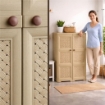 ARMADIO 3 MODULI TALPA 79X43X125 CM CON ANTA TRAFORATA – MOBILE VERTICALE CONTENITORE PER ZONA LIVING E INGRESSO