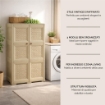ARMADIO 3 MODULI TALPA 79X43X125 CM CON ANTA TRAFORATA – MOBILE VERTICALE CONTENITORE PER ZONA LIVING E INGRESSO