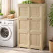 ARMADIO 3 MODULI TALPA 79X43X125 CM CON ANTA TRAFORATA – MOBILE VERTICALE CONTENITORE PER ZONA LIVING E INGRESSO