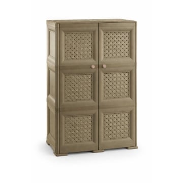 ARMADIO 3 MODULI WENGÉ 79X43X125 CM CON ANTA TRAFORATA – MOBILE ALTO SALVASPAZIO PER ZONA GIORNO E BALCONE