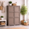 ARMADIO 3 MODULI WENGÉ 79X43X125 CM CON ANTA TRAFORATA – MOBILE ALTO SALVASPAZIO PER ZONA GIORNO E BALCONE