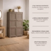 ARMADIO 3 MODULI WENGÉ 79X43X125 CM CON ANTA TRAFORATA – MOBILE ALTO SALVASPAZIO PER ZONA GIORNO E BALCONE