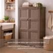 ARMADIO 3 MODULI WENGÉ 79X43X125 CM CON ANTA TRAFORATA – MOBILE ALTO SALVASPAZIO PER ZONA GIORNO E BALCONE