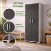 ARMADI DA ARREDO CON 2 ANTE DIMENSIONI 199X71X41 CM COLORE OSSIDO BIANCO E OSSIDO NERO