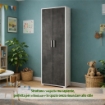 ARMADI DA ARREDO CON 2 ANTE DIMENSIONI 199X71X41 CM COLORE OSSIDO BIANCO E OSSIDO NERO