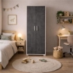 ARMADI DA ARREDO CON 2 ANTE DIMENSIONI 199X71X41 CM COLORE OSSIDO BIANCO E OSSIDO NERO