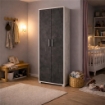 ARMADI DA ARREDO CON 2 ANTE DIMENSIONI 199X71X41 CM COLORE OSSIDO BIANCO E OSSIDO NERO
