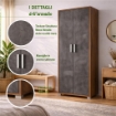 ARMADI DA ARREDO CON 2 ANTE DIMENSIONI 199X71X41 CM COLORE NOCE E OSSIDO NERO