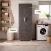 ARMADI DA ARREDO CON 2 ANTE DIMENSIONI 199X71X41 CM COLORE NOCE E OSSIDO NERO