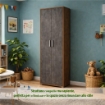 ARMADI DA ARREDO CON 2 ANTE DIMENSIONI 199X71X41 CM COLORE NOCE E OSSIDO NERO