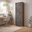 ARMADI DA ARREDO CON 2 ANTE DIMENSIONI 199X71X41 CM COLORE NOCE E OSSIDO NERO