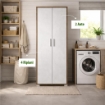 ARMADI DA ARREDO CON 2 ANTE DIMENSIONI 199X71X41 CM COLORE NOCE E OSSIDO BIANCO