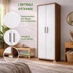 ARMADI DA ARREDO CON 2 ANTE DIMENSIONI 199X71X41 CM COLORE NOCE E OSSIDO BIANCO