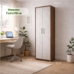 ARMADI DA ARREDO CON 2 ANTE DIMENSIONI 199X71X41 CM COLORE NOCE E OSSIDO BIANCO