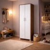 ARMADI DA ARREDO CON 2 ANTE DIMENSIONI 199X71X41 CM COLORE NOCE E OSSIDO BIANCO