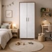 ARMADI DA ARREDO CON 2 ANTE DIMENSIONI 199X71X41 CM COLORE NOCE E OSSIDO BIANCO