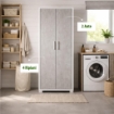 ARMADI DA ARREDO CON 2 ANTE DIMENSIONI 199X71X41 CM COLORE OSSIDO BIANCO E CEMENTO