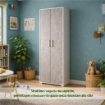 ARMADI DA ARREDO CON 2 ANTE DIMENSIONI 199X71X41 CM COLORE OSSIDO BIANCO E CEMENTO