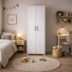 ARMADI DA ARREDO CON 2 ANTE DIMENSIONI 199X71X41 CM COLORE OSSIDO BIANCO
