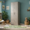 ARMADI DA ARREDO CON 2 ANTE DIMENSIONI 199X71X41 CM COLORE CEMENTO