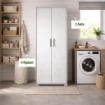ARMADI DA ARREDO CON 2 ANTE DIMENSIONI 199X71X41 CM COLORE CEMENTO E OSSIDO BIANCO