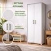 ARMADI DA ARREDO CON 2 ANTE DIMENSIONI 199X71X41 CM COLORE CEMENTO E OSSIDO BIANCO
