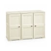 ARMADIO 3 ANTE ANGORA 118X43X85,5 CM CON PUNTALI E ANTE EFFETTO LEGNO – MOBILE CONTENITORE MULTIUSO PER SALOTTO E BALCONE COPERTO