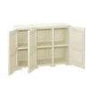 ARMADIO 3 ANTE ANGORA 118X43X85,5 CM CON PUNTALI E ANTE EFFETTO LEGNO – MOBILE CONTENITORE MULTIUSO PER SALOTTO E BALCONE COPERTO