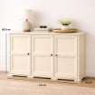 ARMADIO 3 ANTE ANGORA 118X43X85,5 CM CON PUNTALI E ANTE EFFETTO LEGNO – MOBILE CONTENITORE MULTIUSO PER SALOTTO E BALCONE COPERTO