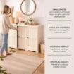 ARMADIO 3 ANTE ANGORA 118X43X85,5 CM CON PUNTALI E ANTE EFFETTO LEGNO – MOBILE CONTENITORE MULTIUSO PER SALOTTO E BALCONE COPERTO
