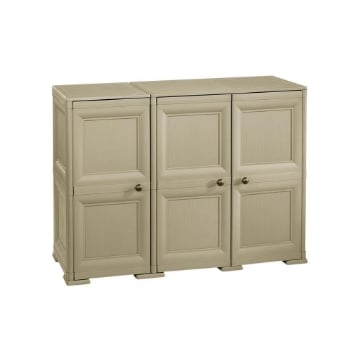 ARMADIO 3 ANTE TALPA 118X43X85,5 CM CON PUNTALI E ANTE EFFETTO LEGNO – MOBILE CONTENITORE SALVASPAZIO PER ZONA GIORNO