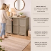 ARMADIO 3 ANTE TALPA 118X43X85,5 CM CON PUNTALI E ANTE EFFETTO LEGNO – MOBILE CONTENITORE SALVASPAZIO PER ZONA GIORNO