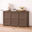 ARMADIO 3 ANTE WENGÉ 118X43X85,5 CM CON PUNTALI E ANTE EFFETTO LEGNO – MOBILE CONTENITORE MULTIUSO PER SALOTTO E BALCONE COPERTO