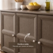 ARMADIO 3 ANTE WENGÉ 118X43X85,5 CM CON PUNTALI E ANTE EFFETTO LEGNO – MOBILE CONTENITORE MULTIUSO PER SALOTTO E BALCONE COPERTO