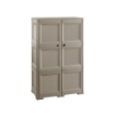 ARMADIO 2 ANTE TAUPE 79X43X125 CM CON 6 SCOMPARTI – MOBILE ALTO ORGANIZZAZIONE CASA PER INGRESSO E ZONA GIORNO