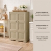 ARMADIO 2 ANTE TAUPE 79X43X125 CM CON 6 SCOMPARTI – MOBILE ALTO ORGANIZZAZIONE CASA PER INGRESSO E ZONA GIORNO