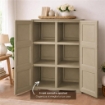 ARMADIO 2 ANTE TAUPE 79X43X125 CM CON 6 SCOMPARTI – MOBILE ALTO ORGANIZZAZIONE CASA PER INGRESSO E ZONA GIORNO