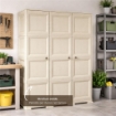 ARMADIO 3 ANTE ANGORA 118X43X164 CM CON PUNTALI E ANTE EFFETTO LEGNO, MOBILE ALTO SALVASPAZIO PER ZONA GIORNO E INGRESSO