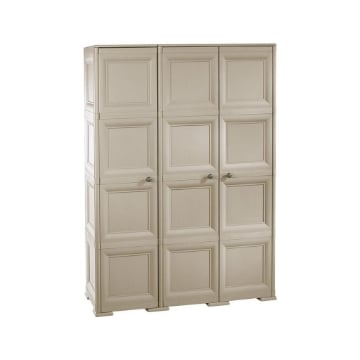 ARMADIO 3 ANTE TALPA 118X43X164 CM CON PUNTALI E ANTE EFFETTO LEGNO – MOBILE ALTO CONTENITORE PER ORGANIZZAZIONE CASA