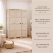 ARMADIO 3 ANTE TALPA 118X43X164 CM CON PUNTALI E ANTE EFFETTO LEGNO – MOBILE ALTO CONTENITORE PER ORGANIZZAZIONE CASA