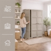 ARMADIO 3 ANTE TALPA 118X43X164 CM CON PUNTALI E ANTE EFFETTO LEGNO – MOBILE ALTO CONTENITORE PER ORGANIZZAZIONE CASA