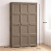 ARMADIO 3 ANTE WENGÉ 118X43X164 CM CON PUNTALI E ANTE EFFETTO LEGNO, MOBILE CONTENITORE ALTO PER ZONA GIORNO E BALCONE COPERTO