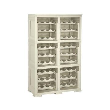 SCAFFALE PORTABOTTIGLIE PER 72 BOTTIGLIE 79X42,5X125 CM – CANTINETTA MODERNA A VISTA SENZA ANTE, MOBILE VINO MODULARE OMNIMODUS