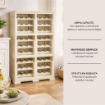 SCAFFALE PORTABOTTIGLIE PER 72 BOTTIGLIE 79X42,5X125 CM – CANTINETTA MODERNA A VISTA SENZA ANTE, MOBILE VINO MODULARE OMNIMODUS