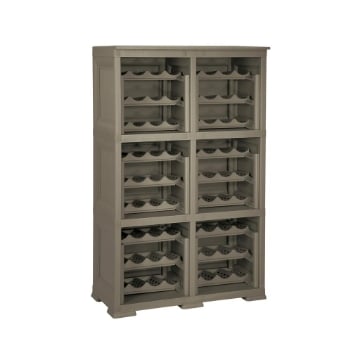 SCAFFALE PORTABOTTIGLIE PER 72 BOTTIGLIE 79X42,5X125 CM – CANTINETTA MODERNA A VISTA SENZA ANTE, MOBILE VINO MODULARE OMNIMODUS